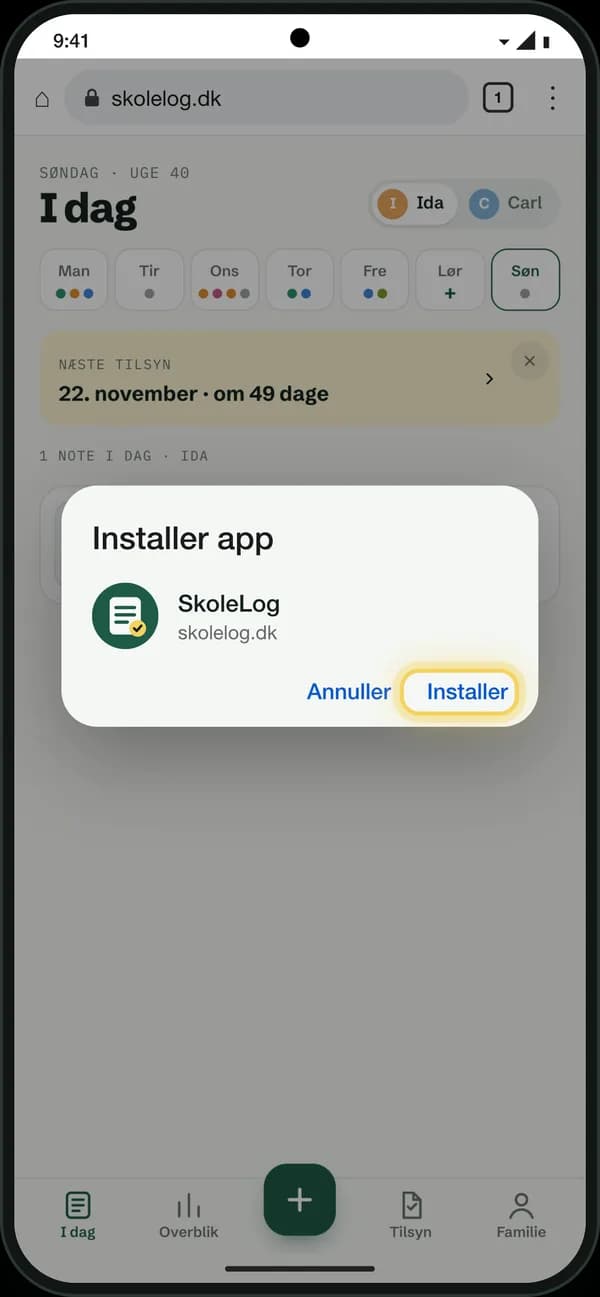 Android, trin 3: Tryk Installer