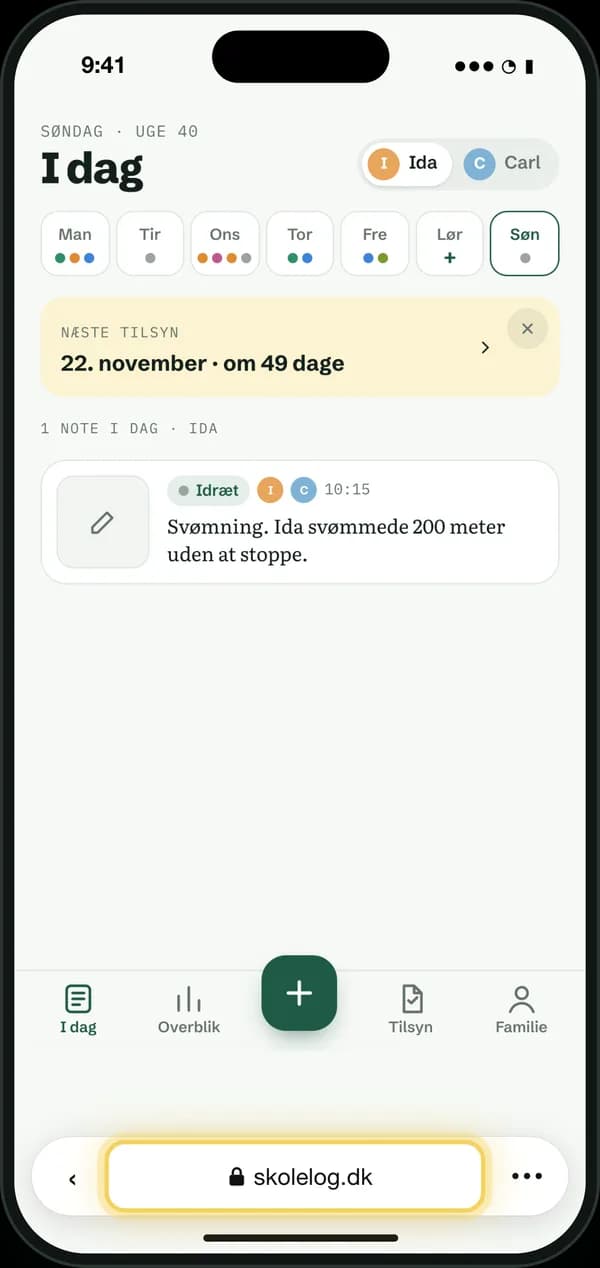 iPhone, trin 1: Åbn skolelog.dk i Safari